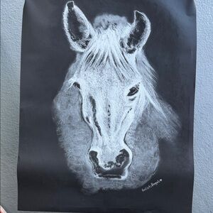 Black and White Horse Sketch Art